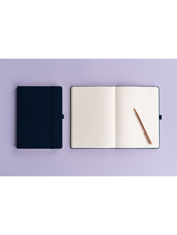 NOTIQUE NOTIQUE Notes Balacron, tmavomodrý, bodkovaný, 15 x 21 cm