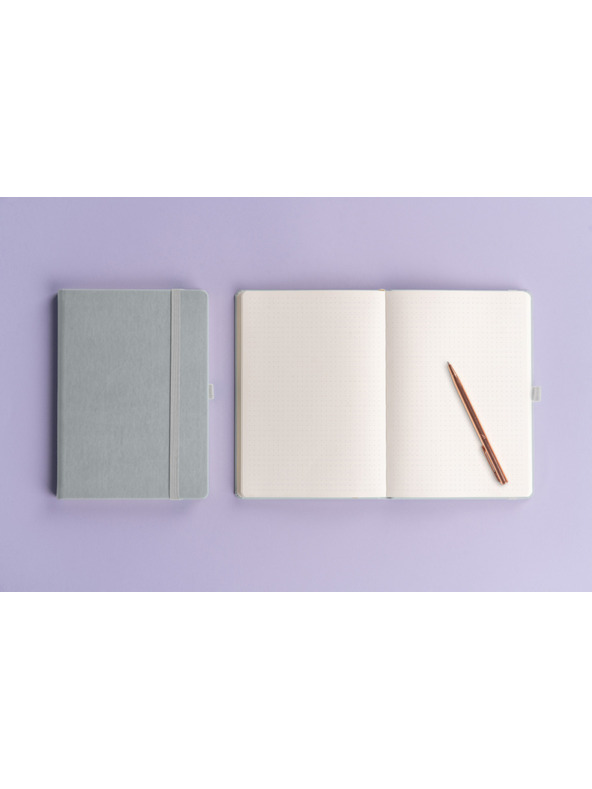 NOTIQUE NOTIQUE Notes Balacron, strieborný, bodkovaný, 15 x 21 cm