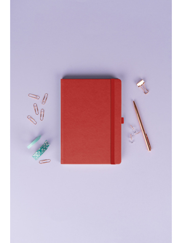 NOTIQUE NOTIQUE Poznámkový blok, červený, lemovaný, 15 x 21 cm