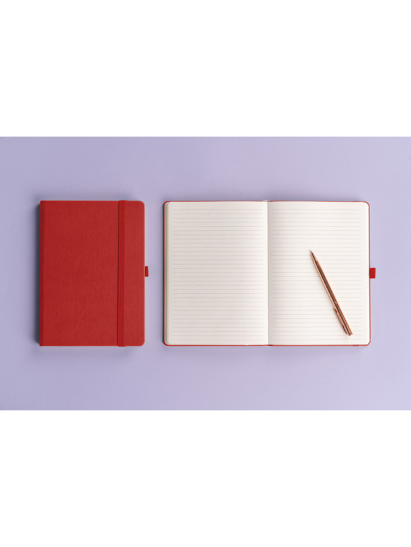 NOTIQUE NOTIQUE Poznámkový blok, červený, lemovaný, 15 x 21 cm