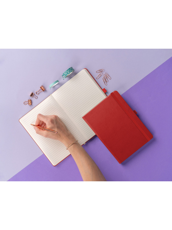 NOTIQUE NOTIQUE Poznámkový blok, červený, lemovaný, 15 x 21 cm