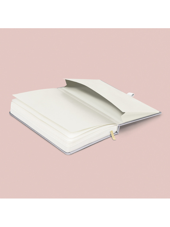 NOTIQUE NOTIQUE Notes Balacron, strieborný, s podšívkou, 15 x 21 cm