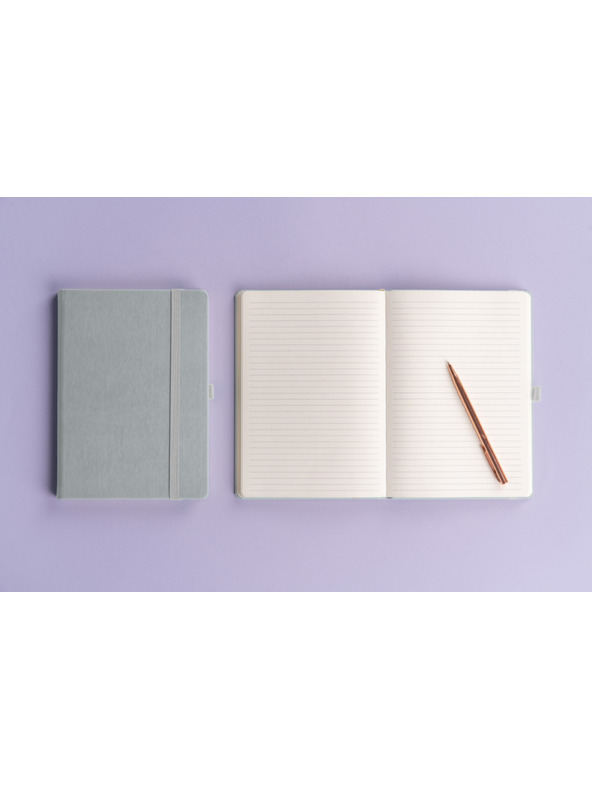 NOTIQUE NOTIQUE Notes Balacron, strieborný, s podšívkou, 15 x 21 cm