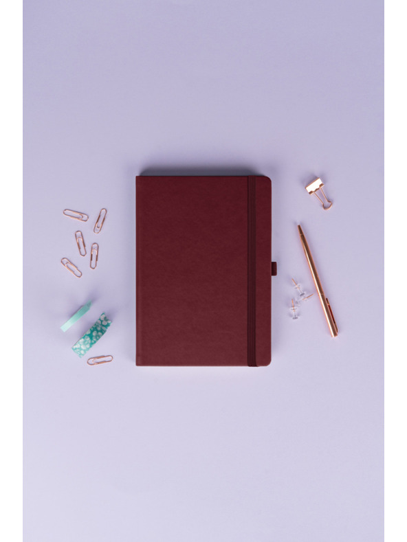 NOTIQUE NOTIQUE Notes Balacron, bordová farba, s bodkami, 15 x 21 cm