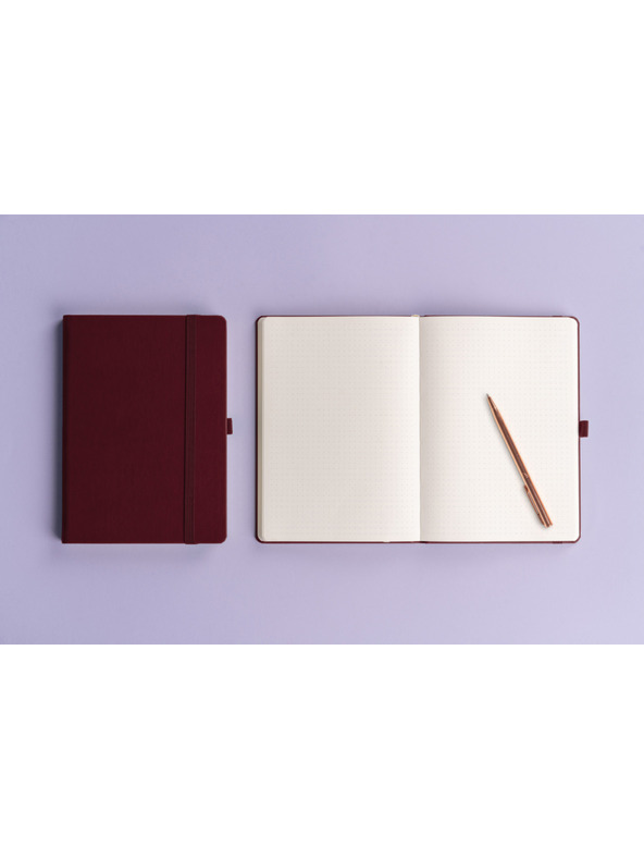 NOTIQUE NOTIQUE Notes Balacron, bordová farba, s bodkami, 15 x 21 cm