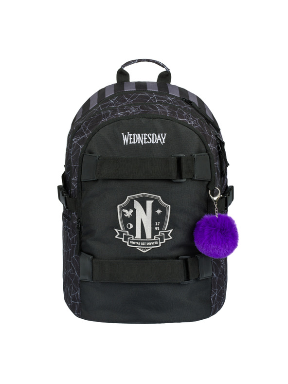 BAAGL  Čierny školský batoh Skate Wednesday Nevermore Baagl