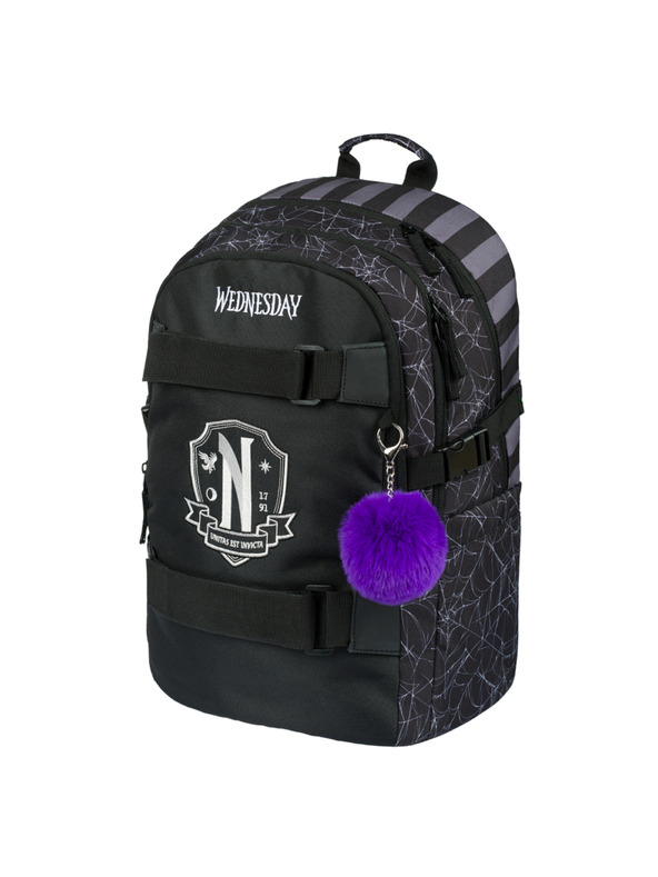 BAAGL  Čierny školský batoh Skate Wednesday Nevermore Baagl