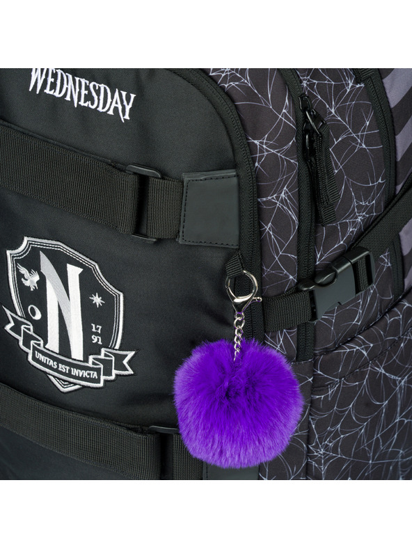 BAAGL  Čierny školský batoh Skate Wednesday Nevermore Baagl