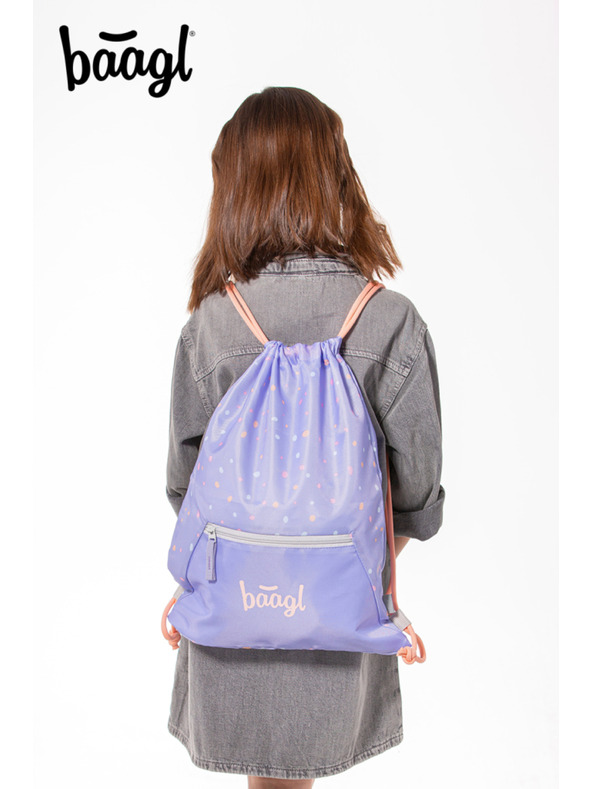 BAAGL  Fialová taška s vreckom Domáce zvieratá Baagl