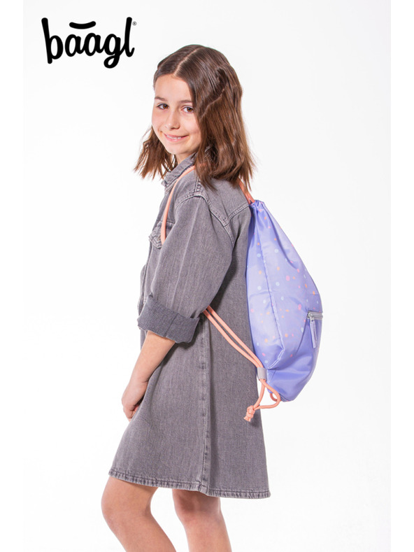 BAAGL  Fialová taška s vreckom Domáce zvieratá Baagl