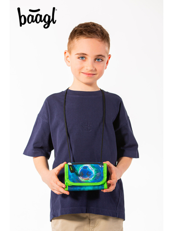 BAAGL  Modrá peňaženka na krk Futbalová lopta Baagl