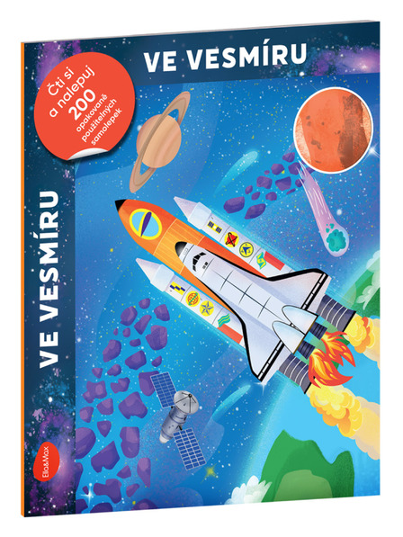 BAAGL  Čítaj a nalepuj – VO VESMÍRE, kniha so samolepkami