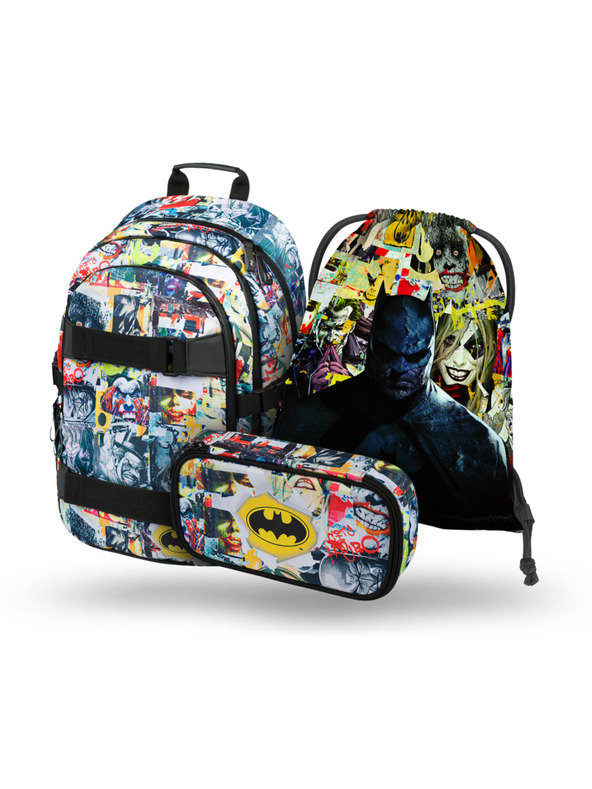 BAAGL  BAAGL 3 SET Skate Batman Comics: batoh, etue, vrecko