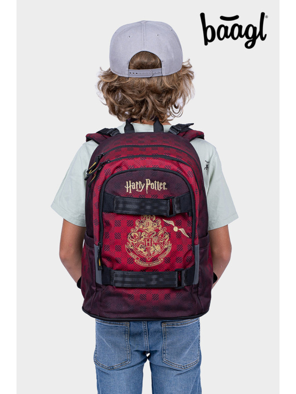 BAAGL  BAAGL Školský batoh Skate Harry Potter Bradavice vínový