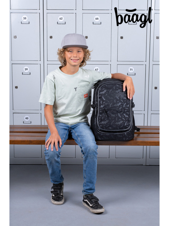 BAAGL  BAAGL SET 3 Core Batman čierny: batoh, peračník, vrecko