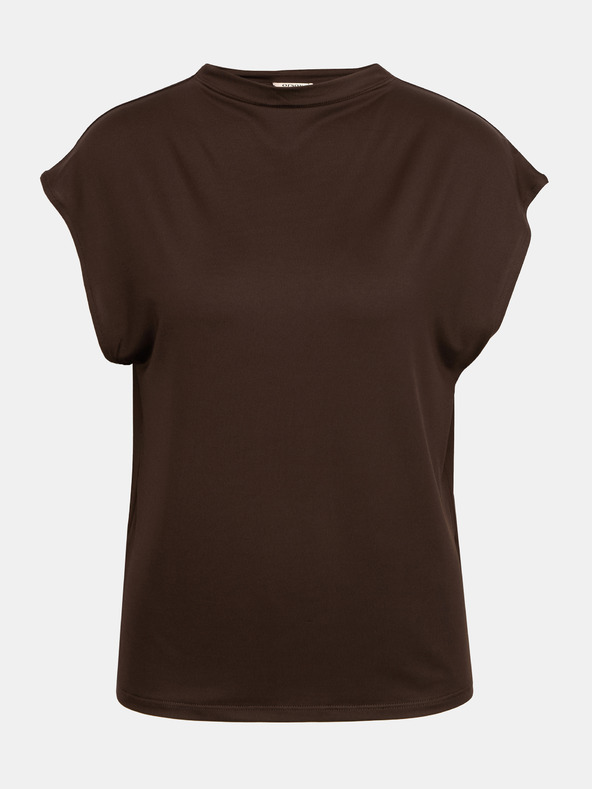 Orsay Tmavohnedé dámske tričko s krátkym rukávom ORSAY