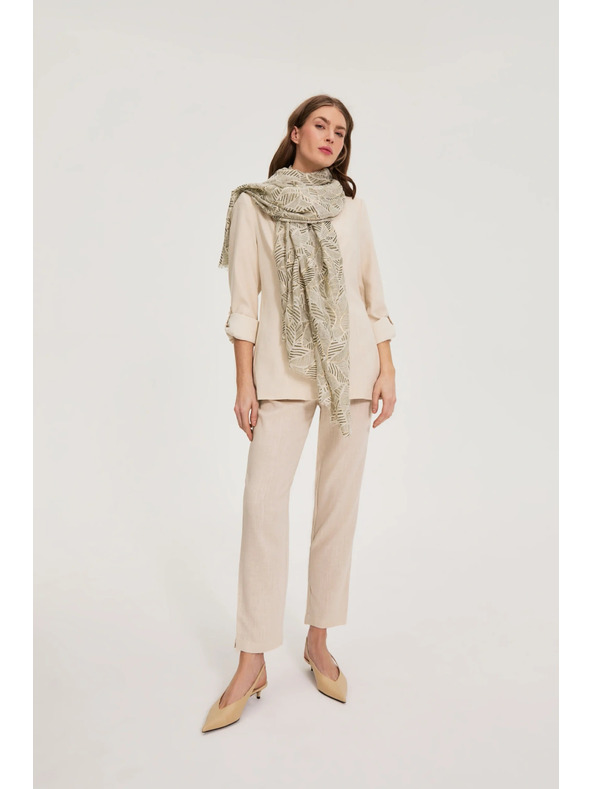 Moodo Vzorovaný šál olivový Moodo