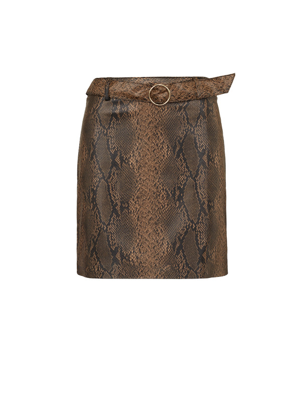 Orsay Hnedá dámska koženková sukňa ORSAY