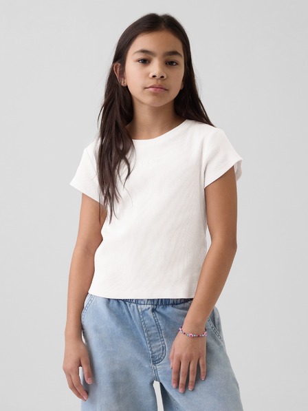 GAP Detské rebrované tričko s logom GAP