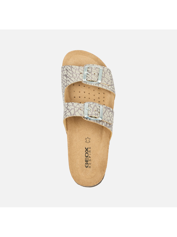Geox Strieborné dámske šľapky Geox Brionia