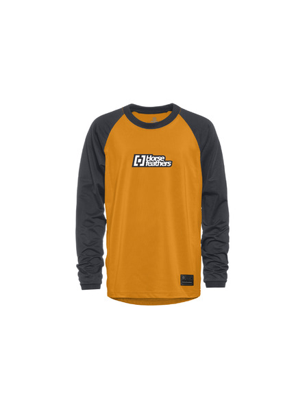 Horsefeathers Detský bikový dres Spike LS - sunflower/indigo