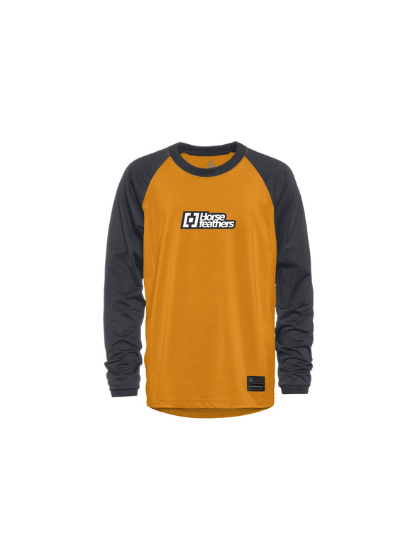 Horsefeathers Detský bikový dres Spike LS - sunflower/indigo