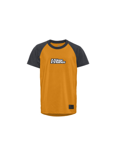 Horsefeathers Detský cyklistický dres Spike - sunflower/indigo