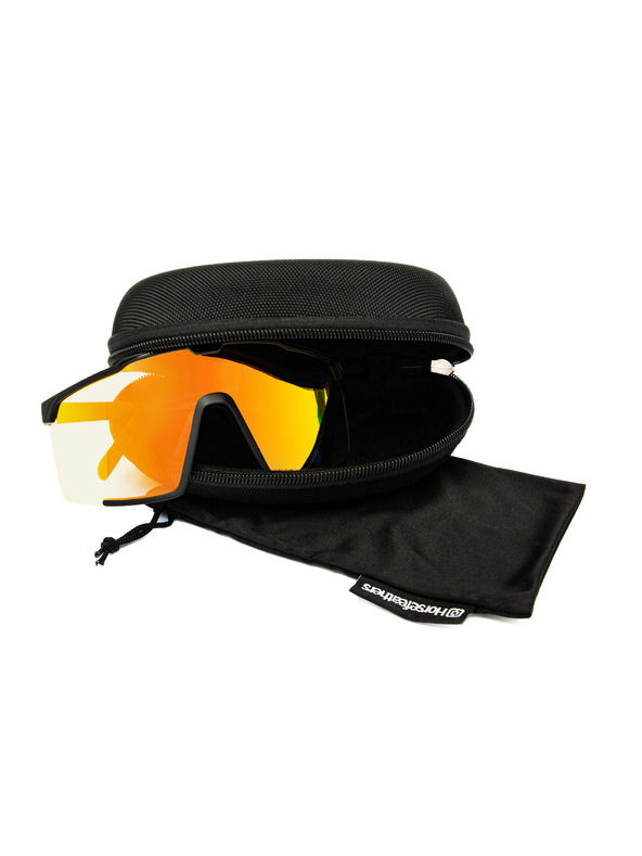 Horsefeathers Fotochromatické okuliare Proton - matná čierna/zrkadlovo červená