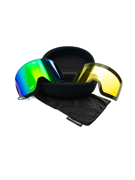 Horsefeathers Snowboardové okuliare Lynx - black/mirror green
