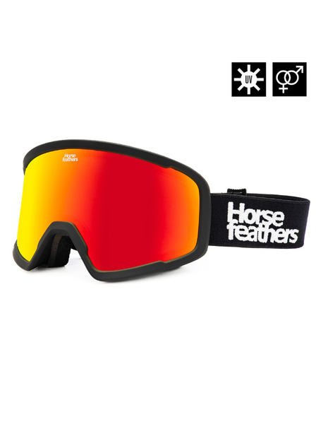 Horsefeathers Snowboardové okuliare Huck - black/mirror red