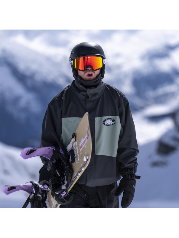 Horsefeathers Snowboardové okuliare Huck - black/mirror red