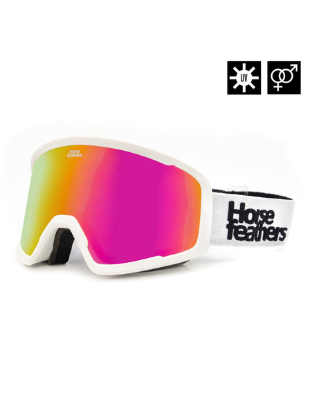 Horsefeathers Snowboardové okuliare Huck - white/mirror pink