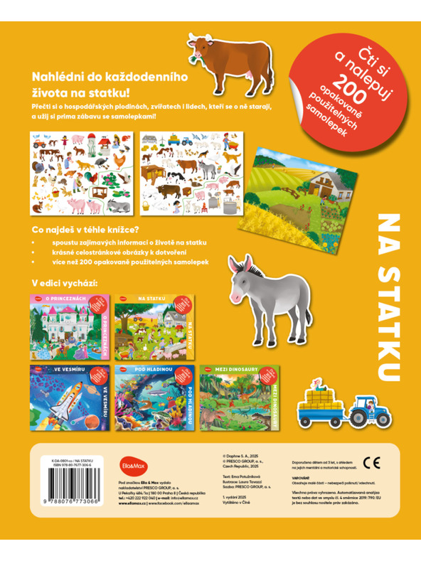 ELLA & MAX Čítaj a lepuj – NA STATKU, kniha so samolepkami