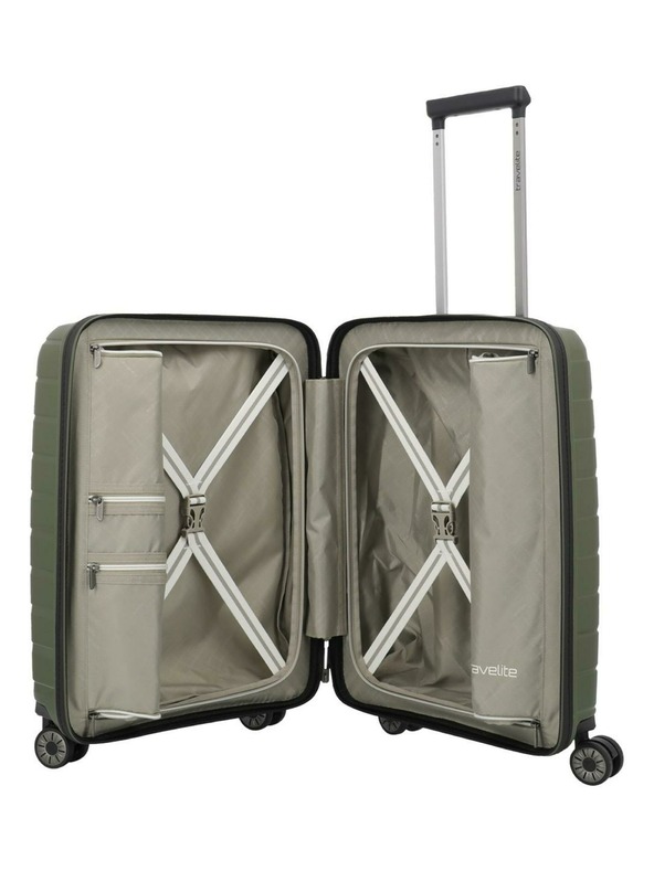 Travelite Cestovný kufor Travelite Air Base 4w S Front pocket Olive