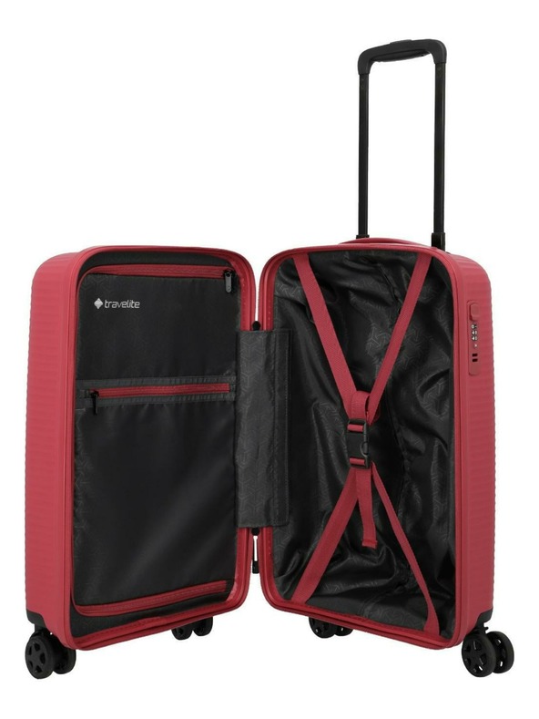 Travelite Sada cestovných kufrov Travelite Air Stripe S,M,L Slim Red