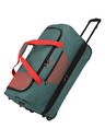 Travelite Cestovná taška Travelite Basics Wheeled duffle L exp Green/orange