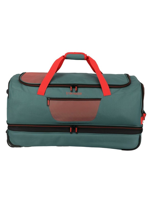 Travelite Cestovná taška Travelite Basics Wheeled duffle L exp Green/orange