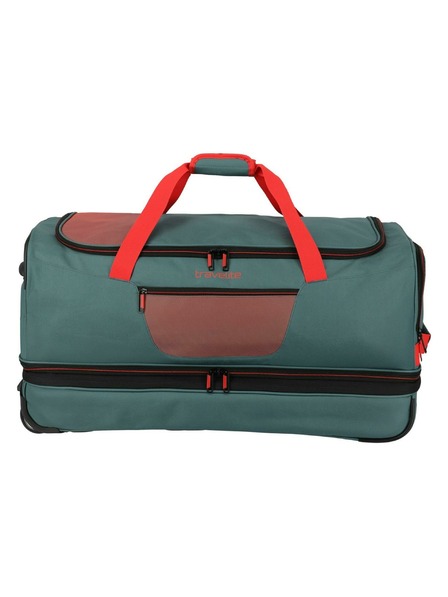 Travelite Cestovná taška Travelite Basics Wheeled duffle L exp Green/orange