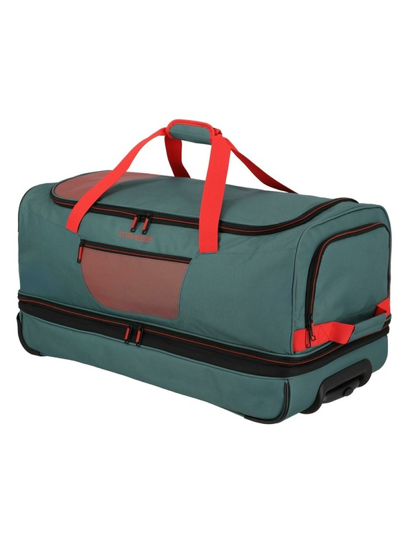 Travelite Cestovná taška Travelite Basics Wheeled duffle L exp Green/orange