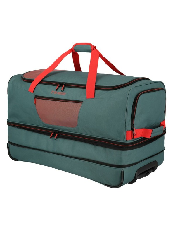 Travelite Cestovná taška Travelite Basics Wheeled duffle L exp Green/orange