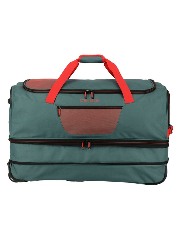Travelite Cestovná taška Travelite Basics Wheeled duffle L exp Green/orange