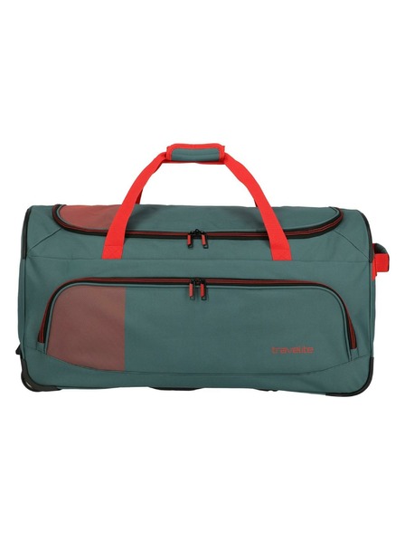 Travelite Cestovná taška Travelite Basics Fresh Wheeled duffle L Green/orange