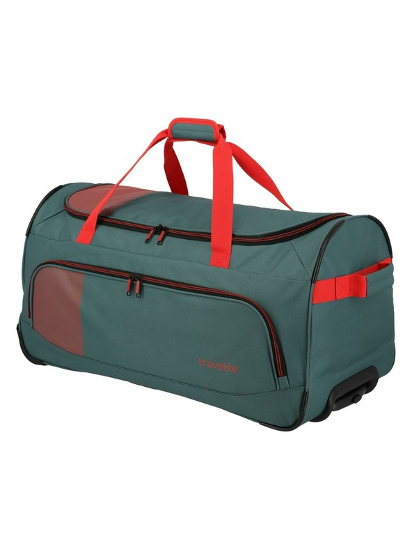 Travelite Cestovná taška Travelite Basics Fresh Wheeled duffle L Green/orange