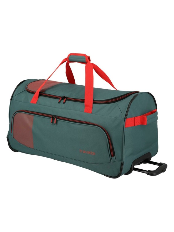 Travelite Cestovná taška Travelite Basics Fresh Wheeled duffle L Green/orange
