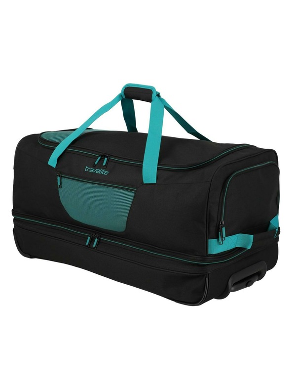 Travelite Cestovná taška Travelite Basics Wheeled duffle L exp Black/petrol