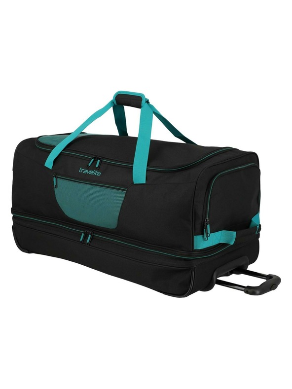 Travelite Cestovná taška Travelite Basics Wheeled duffle L exp Black/petrol