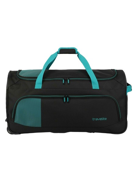 Travelite Cestovná taška Travelite Basics Fresh Wheeled duffle L Black/petrol