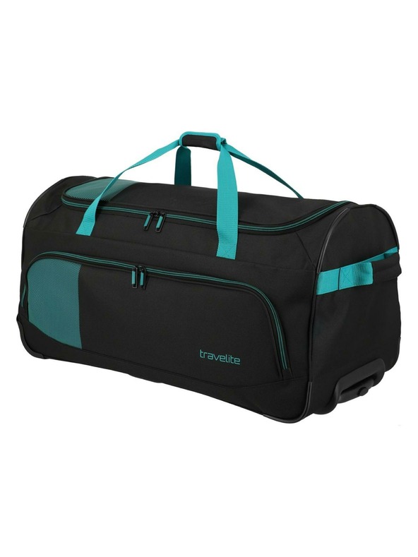 Travelite Cestovná taška Travelite Basics Fresh Wheeled duffle L Black/petrol