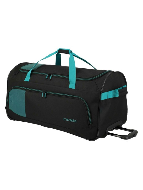 Travelite Cestovná taška Travelite Basics Fresh Wheeled duffle L Black/petrol