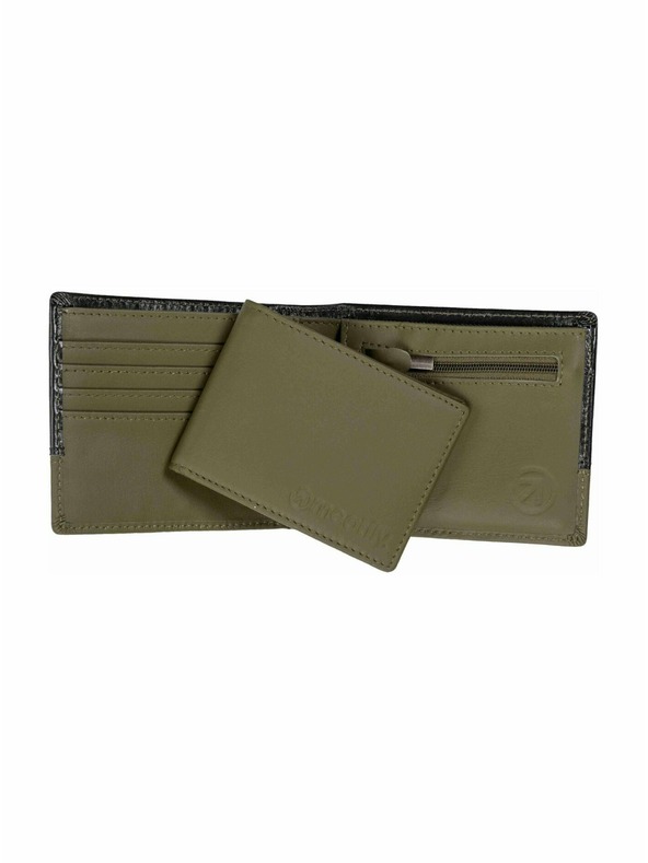 Meatfly Meatfly kožená peňaženka Eddie Premium Olive / Black